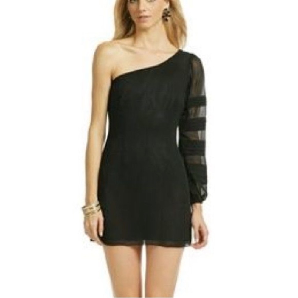 Lilly Pulitzer Naomi Silk One Shoulder Black Dress Size 8